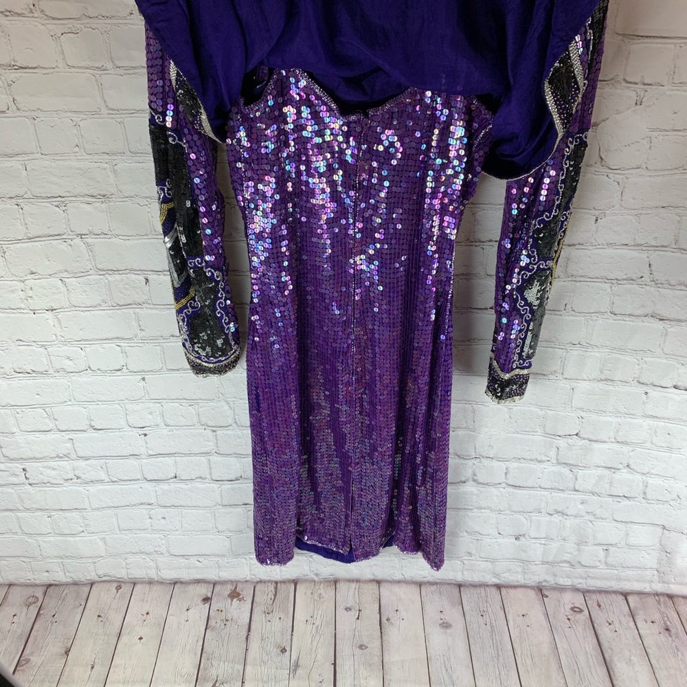 Judith Ann purple and silver bead/sequin 2 pc set - Picture 4 of 7